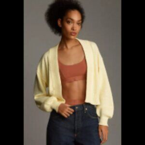 Brand New by Anthropologie Flat White Livvy Waffle Knit Cardigan